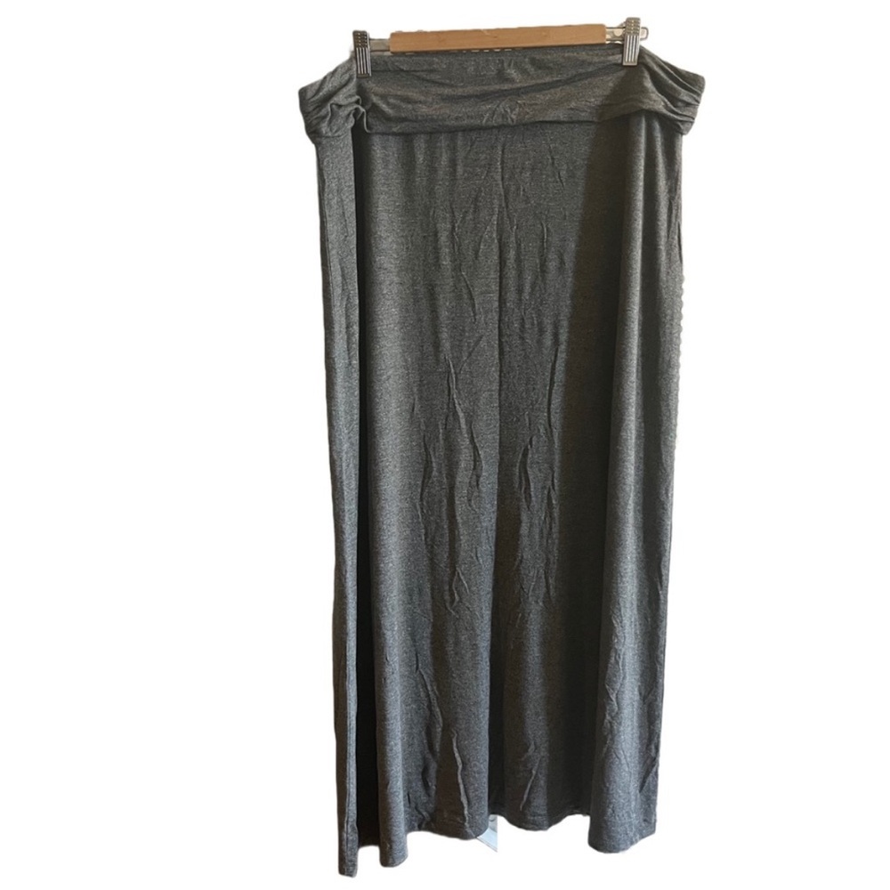 J Crew Folded Elastic Waist Maxi Skirt Size XL  Gray GUC Stretchy